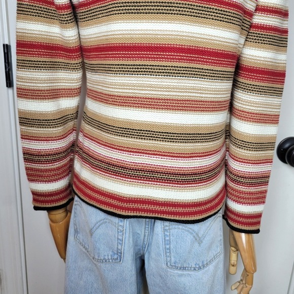Vintage Talbots Petites Striped Turtleneck Sweater Small Fall Retro Y2K Fall - Picture 8 of 9
